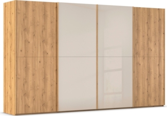 rauch Schwebetürenschrank Kleiderschrank Schrank Garderobe Schlafzimmerschrank SCALE-WOOD edle geteilte Front in massiver Asteiche mit Glastüren MADE IN GERMANY
