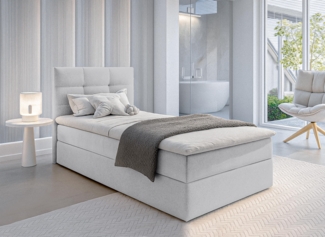 AX LIVING Boxbett Merea beiges Boxspringbett Bettkasten 120x200 cm