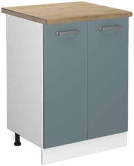 Küchenunterschrank R-Line Blau-Grau 60 cm , AP Eiche Vicco