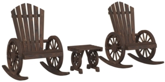 vidaXL 3-tlg. Garten-Lounge-Set Massivholz Tanne 3207124