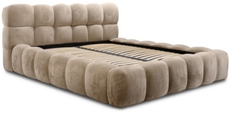 Polsterbett Bett AURELIA 160x200cm in Stoff Aprodite Beige