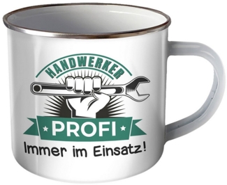 Trötsch Verlag Becher Trötsch Emaille Becher Handwerker Tasse Handwerker Profi Immer im E