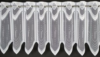 Gardinen Kranzusch Scheibengardine nach Maß längs gestrichelt, Stangendurchzug (1 St), transparent, Stablöcher,transparent,verschiedene Höhen, Breiten