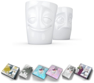 FIFTYEIGHT PRODUCTS Becher Becher Set Nr. 2 - vergnügt + verdutzt + Servietten - OHNE HENKEL, 1-tlg.