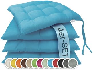 ZOLLNER Stuhlkissen, 40 x 40 x 3 cm, mit Bindebänder, für Indoor und Outdoor