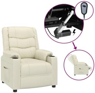 vidaXL Relaxsessel Elektrisch Creme Kunstleder [3143450]