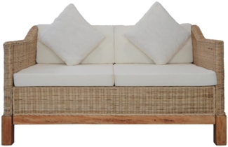 vidaXL 2-Sitzer-Sofa mit Auflagen Natur Rattan [283076]