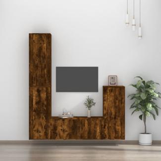 vidaXL 4-tlg. TV-Schrank-Set Räuchereiche Holzwerkstoff 3188795