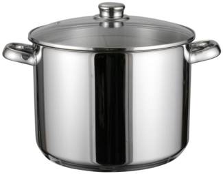Haushalt International Kochtopf 10 Liter Universalkochtopf Edelstahl Großraumtopf, Edelstahl, induktionsfäihg