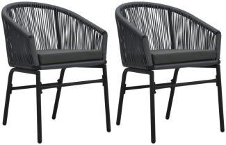 vidaXL Gartenstühle 2 Stk. Anthrazit PE-Rattan 48137