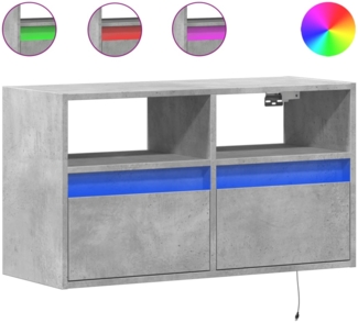 vidaXL TV-Wandschrank mit LED-Beleuchtung Betongrau 80x31x45 cm 852330