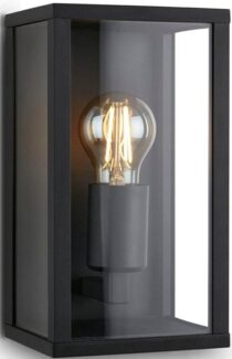 Briloner Leuchten Außen-Wandleuchte 3638015 LUANDA, ohne Leuchtmittel, Außenleuchte, 26x14x13,5cm, Schwarz, max. 12W, E27, Aussen, Hauswand