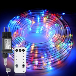 Clanmacy LED-Lichterschlauch LED Lichterschlauch LED Lichterkette 8 Modi IP65 Wasserdicht RGB 30M