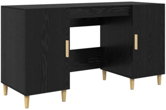 vidaXL Schreibtisch mit Regal Schwarz Eichen-Optik 140 x 50 x 75 cm 886236
