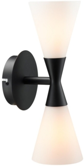 Herstal Harlekin Duo Wandleuchte 2-flammig schwarz matt E14 mit Kabel