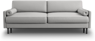 Micadoni Sofa Scott 3-Sitzer Strukturierter Stoff Hellgrau 145x200