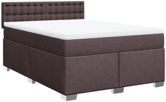 vidaXL Boxspringbett mit Matratze Dunkelbraun 160x200 cm Stoff 3285956