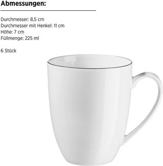 MÄSER Becher Felise, 6-tlg, Porzellan