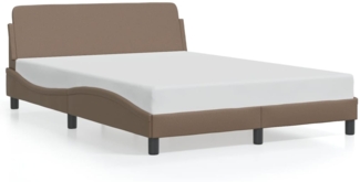 vidaXL Bettgestell "Dover" Cappuccino-Braun 140x190 cm Kunstleder 373182