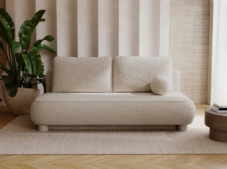 Compleo Schlafsofa Sofa ohne Armlehnen, moderne runde Form, Moderne Couch, Viele Farben zur Auswahl, Breite: 209 cm