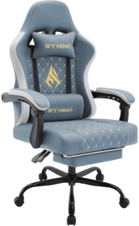 Symino Gaming Stuhl Racing Gamer Sessel Lendenwirbelstütze Fußstütze Vintage