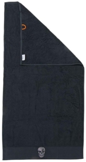 done.® the orange difference Handtuch Skull Totenkopf schwarz 50x100 cm Handtuch fürs Bad, Baumwolle (1-St), Applikation Strasssteine Totenkopf