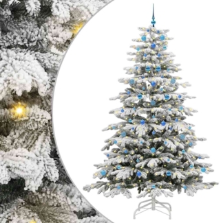 vidaXL Künstlicher klappbarer Weihnachtsbaum Weiß 240 cm PE und PVC 3395665