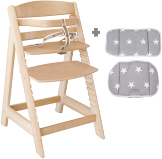 roba Treppenhochstuhl 'Sit Up III' - mitwachsend - Sitzverkleinerer 'Litte Stars' - natur