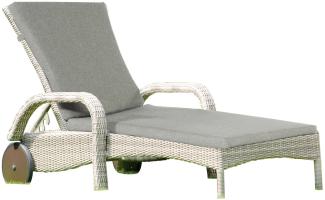 Sonnenpartner Sonnenliege Antigua Aluminium mit Polyrattan white-coral Rollliege mit Auflage