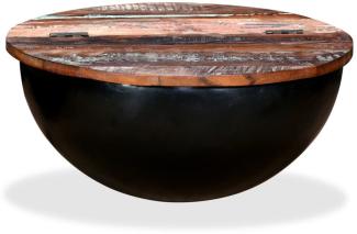 vidaXL Couchtisch Altholz Massiv Schwarz Schüsselform 245259