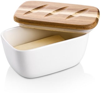Dowan Butterdose DOWAN 14.48 cm Große Butterdose - Keramik-Butterdose mit Deckel, weiß