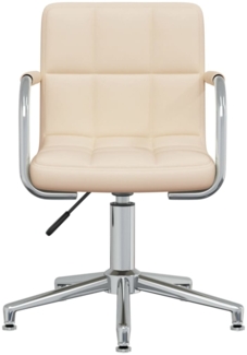 vidaXL Esszimmerstuhl Drehbar Creme Stoff, Drehbar [3088064]