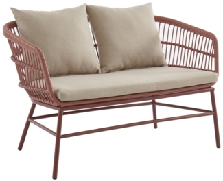 Vente-unique - Gartensofa 2-Sitzer - Polyrattan - Terracotta - LOUSINI von MYLIA