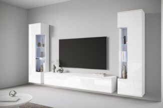 INOSIGN Wohnwand Kenia, Vitrine Türanschlag links/rechts wechselbar, (3-St), Vitrinen mit Eckverglasung, hängend und stehend montierbar