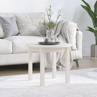 vidaXL Couchtisch Weiß Ø 55x45 cm Massivholz Kiefer 822328