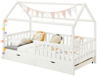 IDIMEX Kinderbett NUNA, Hausbett Montessoribett 90 x 200 Kiefer Tippibett Kinderbett