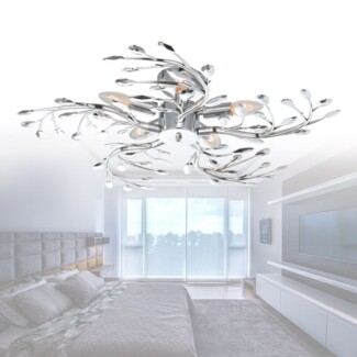 Deckenleuchte Wohnzimmer Äste Deckenlampe Schlafzimmer 5-flammig Chrom