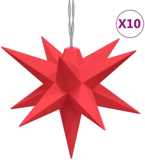 vidaXL LED-Weihnachtssterne 10 Stk. Rot 10 cm 356202