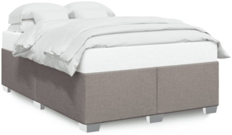 Bettgestell ohne Matratze, ohne Kopfteil, Stoff, Taupe, 140x200 cm