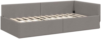 vidaXL Eckbettgestell mit Kopfteil Taupe 100 cm x 200 cm Stoff 42016056