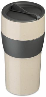 Koziol Thermobecher Aroma To Go XL, Isolierbecher, Biozirkulärer Kunststoff, Nature Desert Sand / Nature Ash Grey, 700 ml, 7243278