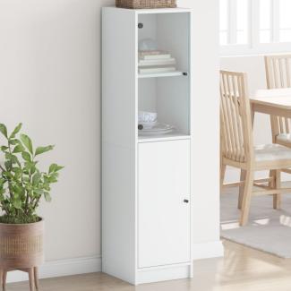 vidaXL Highboard mit Glastür Weiß 35x37x142 cm 836441