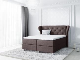 Boxspringbett ARIANNA 180x200 cm Stoff Braun