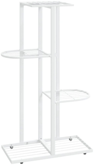 vidaXL Blumenständer 4-Etagen 43x22x76 cm Weiß Metall 336109