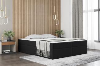 Boxspringbett Schlafzimmerbett PRIMA 120x220cm Stoff Schwarz inkl. Bettkasten