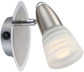 LED Wandleuchte Wandstrahler Metall verchromt Glas mit Schalter 54536-1