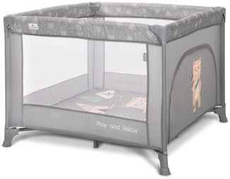Lorelli Reiselaufstall Play`n Relax Matratze, Tragetasche, seitliche Öffnung grau