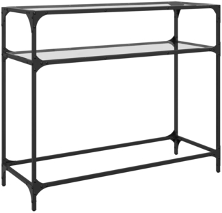 vidaXL Konsolentisch mit Glasplatte Transparent 98x35x81 cm Stahl 846026