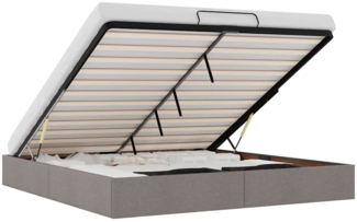 vidaXL Ottoman-Bett ohne Matratze Taupe 200x200 cm Stoff 3310907