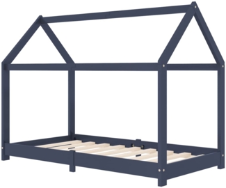vidaXL Hausbett, Kiefer massiv grau, 80x160 cm